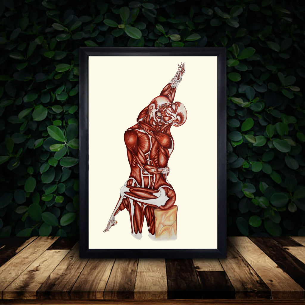 "Immersed" Ecorche Lustre Art Print